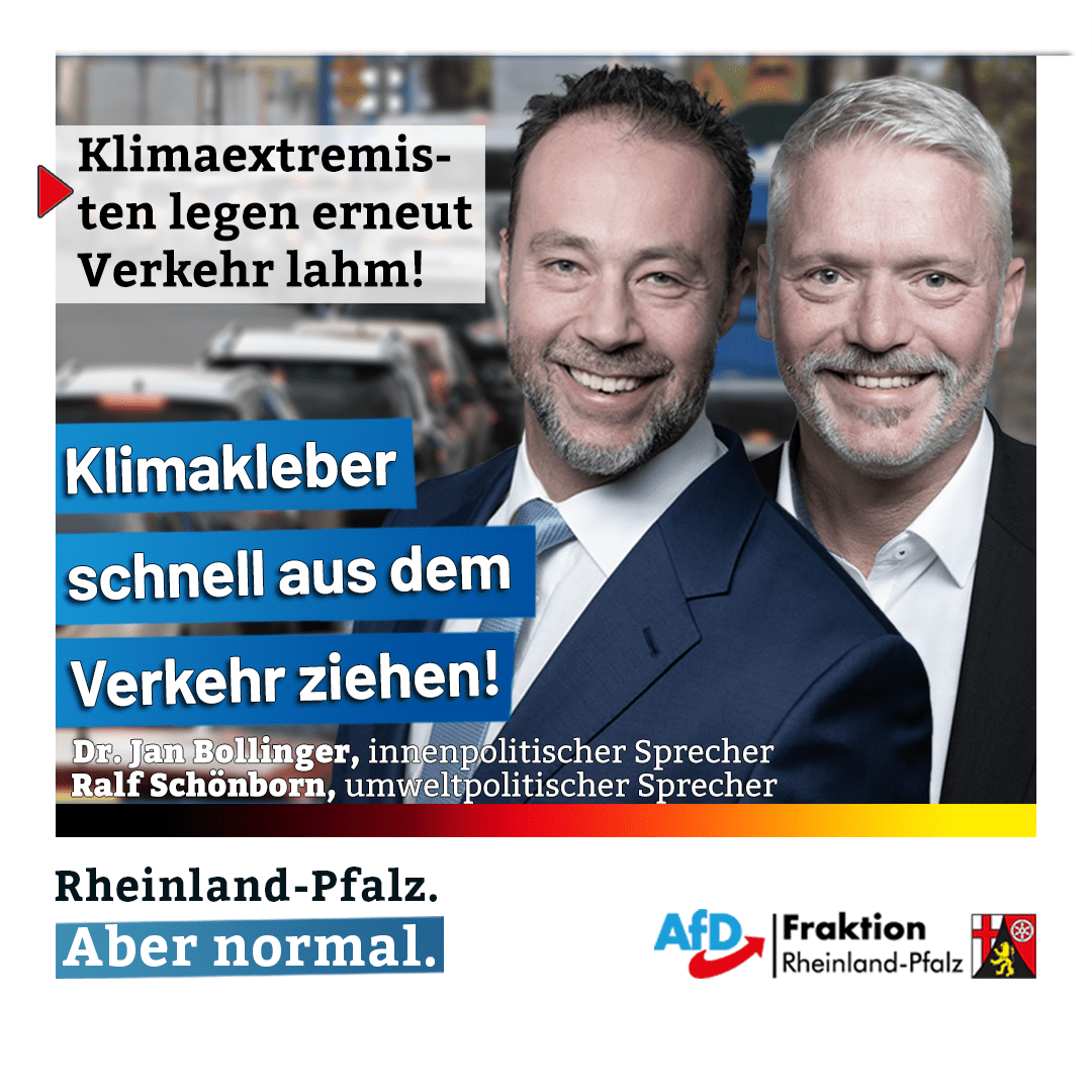 Dr. Bollinger und Ralf Schönborn zu Klimaextremisten in Mainz